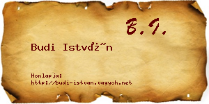 Budi István névjegykártya